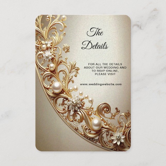 Ornate Gold Flourish Detail Enclosure Card (Front)