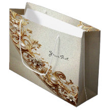 Ornate Gold Flourish Gift Bag