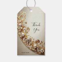 Ornate Gold Flourish Gift Tag