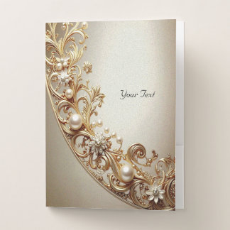Ornate Gold Flourish Pocket Folder