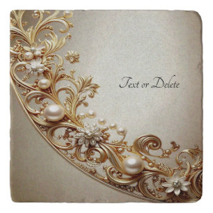 Ornate Gold Flourish Trivet
