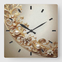Ornate Gold Flourish Wall Clock