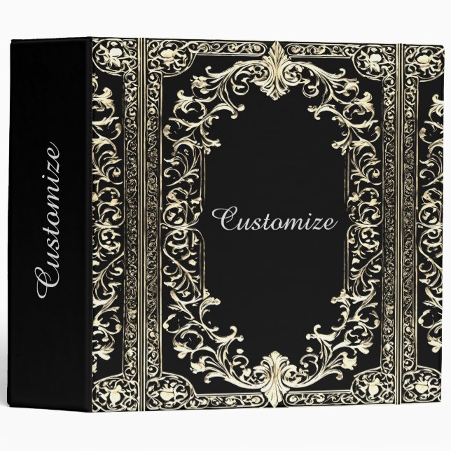 Ornate Gold Frame   3 Ring Binder (Front/Spine)
