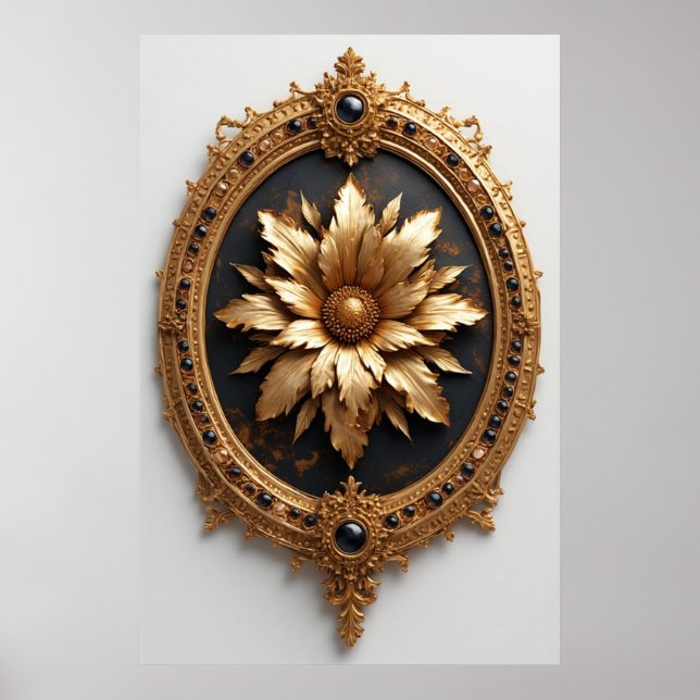 Ornate Gold Frame Luxury Interiors & Gift Idea 🌸 Poster (Front)