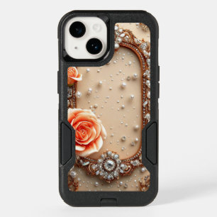 Ornate Gold Frame with Roses OtterBox iPhone 14 Case