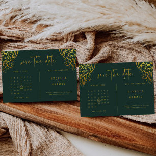 Ornate Gold Frills Wedding Save The Date Card