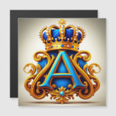 Ornate Gold Letter A With Crown Frame Design (Front/Back)