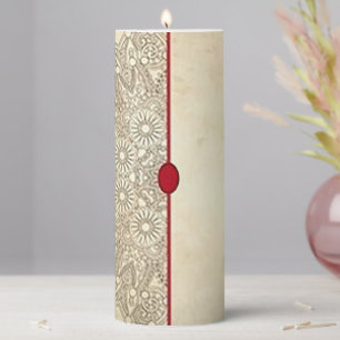 Ornate Gold Pillar Candle
