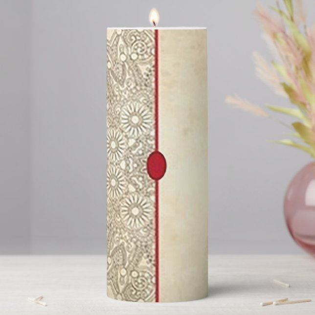 Ornate Gold Pillar Candle (In Situ)
