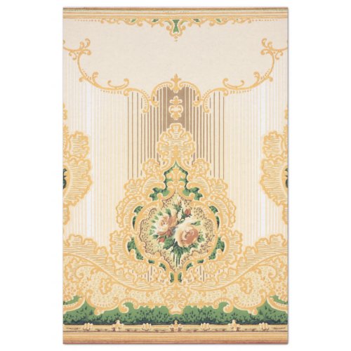 Ornate Gold Rococo Flowers and Scrolls Tissue Paper