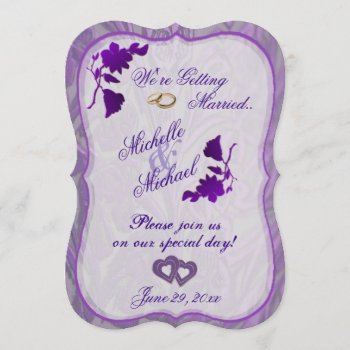 Ornate Gold & Shades Of Purple Wedding Invitation by 4westies at Zazzle