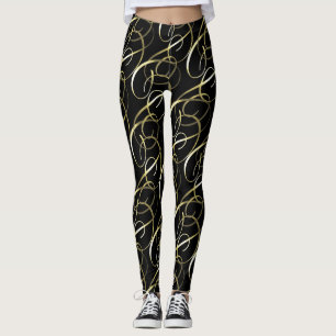 Ornate Gold Swashes on Any Color Leggings