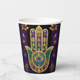 Ornate Gold Third Eye Hamsa Paper Cups