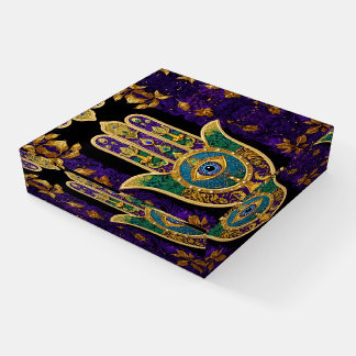  Ornate Gold Third Eye Hamsa Paperweight