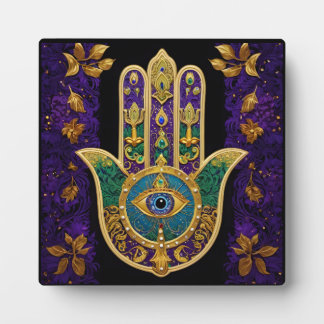  Ornate Gold Third Eye Hamsa Plaque