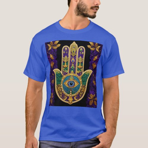  Ornate Gold Third Eye Hamsa T_Shirt