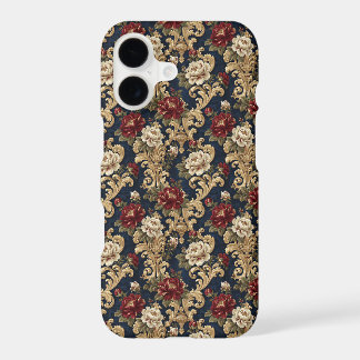 Ornate Gold Urn Peony Damask Navy iPhone 17 Case