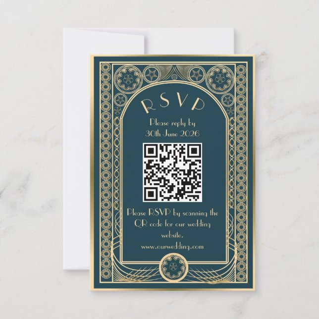 Ornate Gold - Wedding enclosure card (Front)