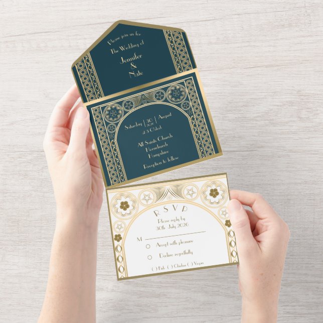 Ornate Gold - Wedding invitation (Tearaway)