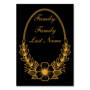 Ornate Gold Wreath Invitation with Custom Text Des Table Number