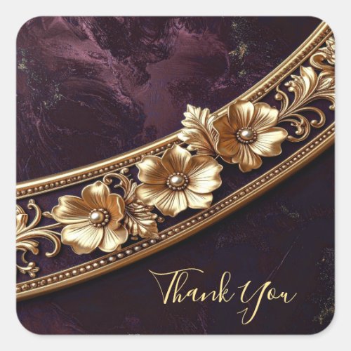 Ornate Golden Floral Sticker