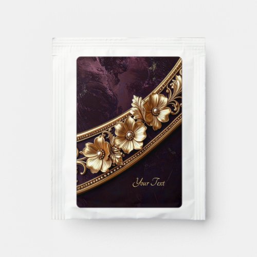Ornate Golden Floral Tea Bag Drink Mix