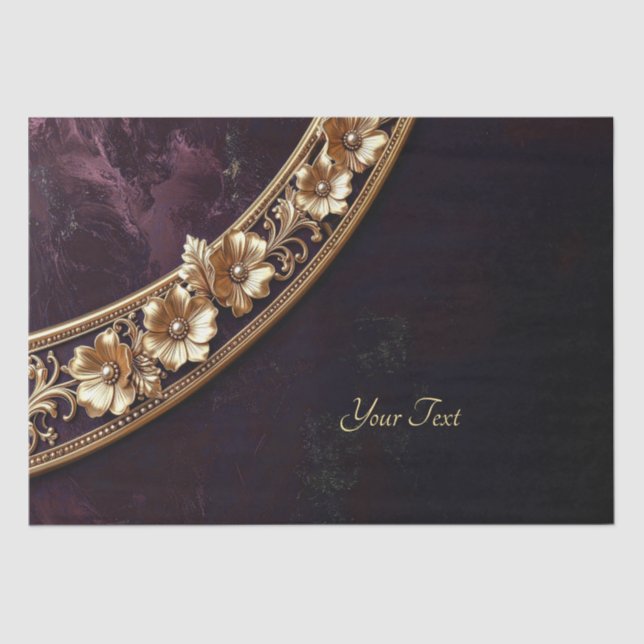 Ornate Golden Floral Tissue Paper (Front)