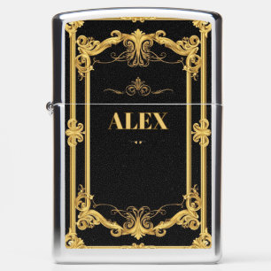 Ornate Golden Frame For Elegant Decor Lovers Zippo Lighter