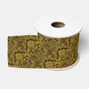 Ornate Golden Louis XIV Damask Art Grosgrain Ribbon