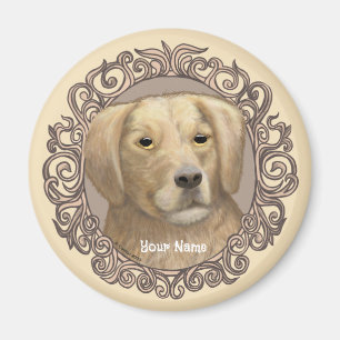 Ornate Golden Retriever Magnet