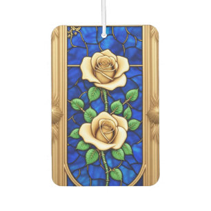 Ornate Golden Rose Artwork Air Freshener