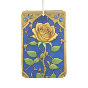 Ornate Golden Rose Artwork Air Freshener