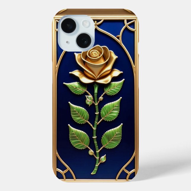 Ornate Golden Rose Artwork Case-Mate iPhone Case (Back)