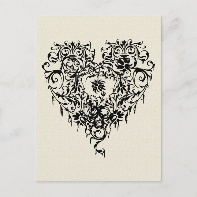 Ornate Gothic Heart Postcard (Front)
