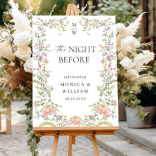 Ornate Grace Pastel Blush Flora Rehearsal Dinner Foam Board