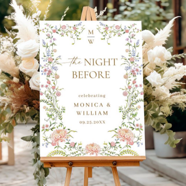 Ornate Grace Pastel Blush Flora Rehearsal Dinner Foam Board (Creator Uploaded)