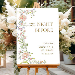 Ornate Grace Pastel Blush Flora Rehearsal Dinner Foam Board