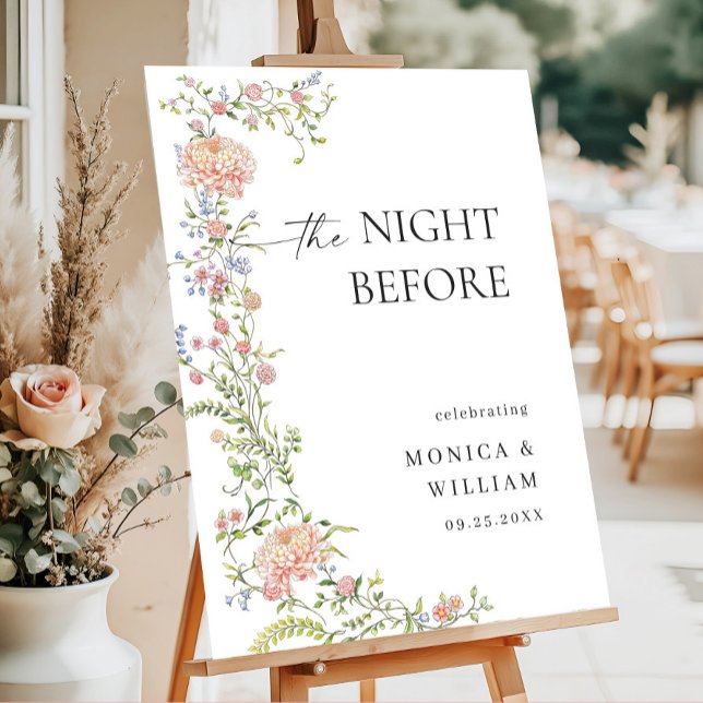 Ornate Grace Pastel Blush Flora Rehearsal Dinner Foam Board (Creator Uploaded)