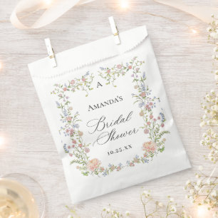 Ornate Grace Pastel Blush Floral Bridal Shower Favor Bag