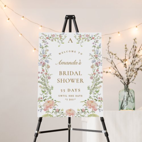 Ornate Grace Pastel Blush Floral Bridal Shower Foam Board