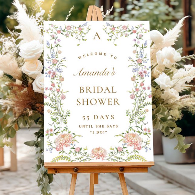 Ornate Grace Pastel Blush Floral Bridal Shower Foam Board (Creator Uploaded)