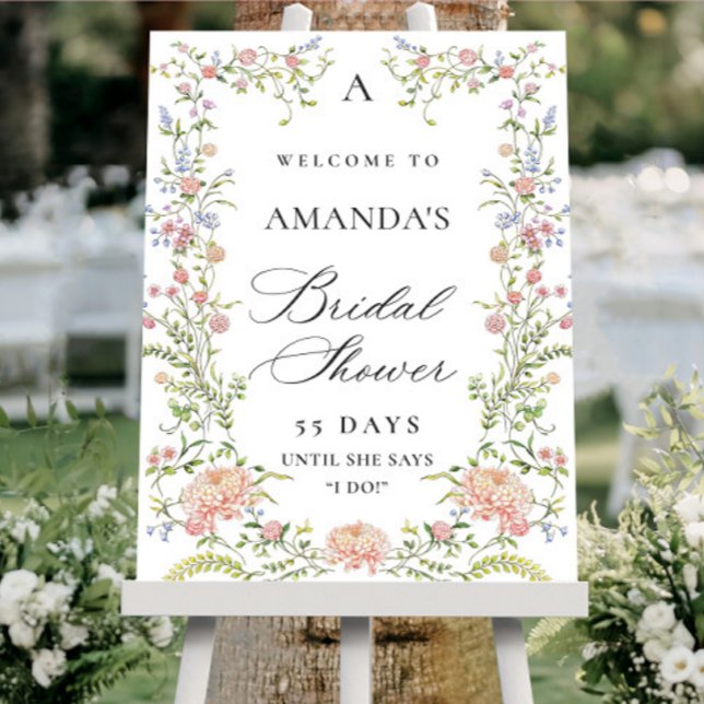 Ornate Grace Pastel Blush Floral Bridal Shower Foam Board (Creator Uploaded)
