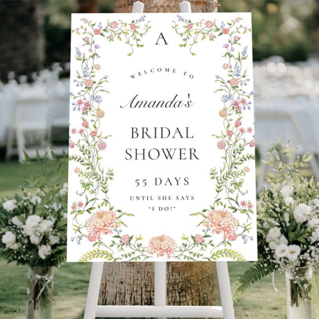 Ornate Grace Pastel Blush Floral Bridal Shower Foam Board (Creator Uploaded)