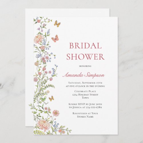 Ornate Grace Pastel Blush Floral Bridal Shower Invitation