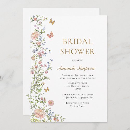 Ornate Grace Pastel Blush Floral Bridal Shower Invitation