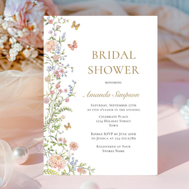 Ornate Grace Pastel Blush Floral Bridal Shower Invitation (Creator Uploaded)