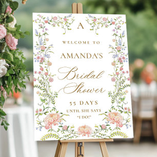 Ornate Grace Pastel Blush Floral Bridal Shower Poster