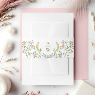 Ornate Grace Pastel Blush Floral Wedding Invitation Belly Band