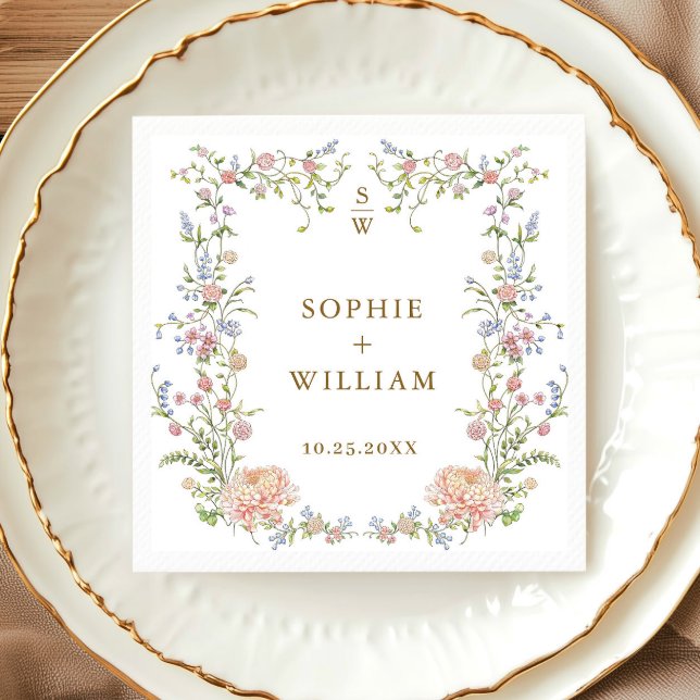 Ornate Grace Pastel Blush Floral Wedding Napkins (Creator Uploaded)