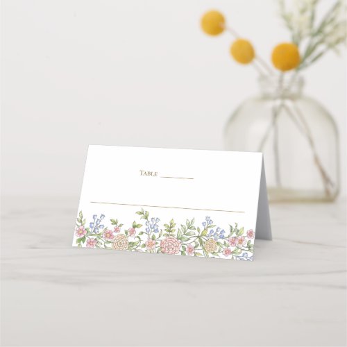 Ornate Grace Pastel Blush Floral Wedding Place Card